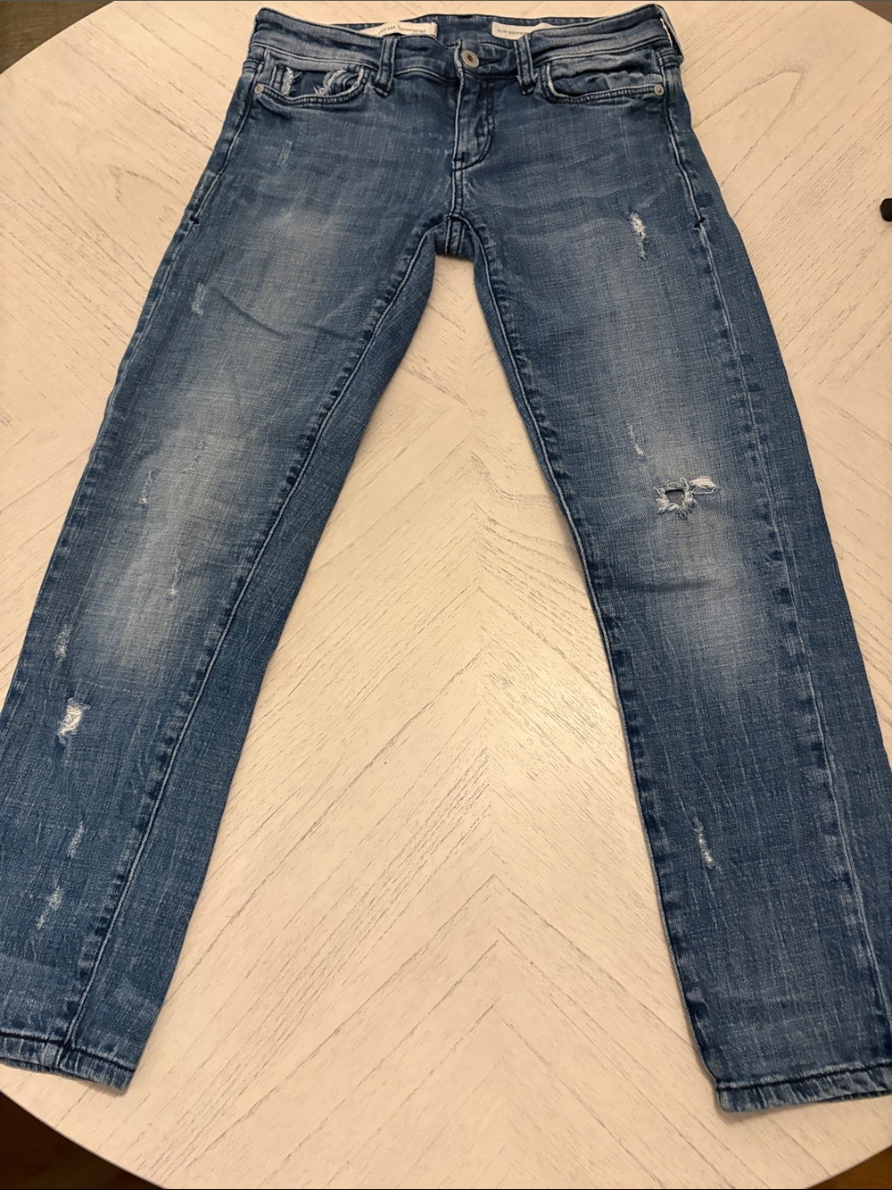 Pilcro and the Letterpress Slim Boyfriend Distressed Jeans - 24 Petite - [PH1]